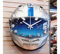 Certykllp Horloge Murale Personnalisée Casque de Moto pour Collectionneurs de Casques de Course - Horloge Murale de Décoration pour Pilotes de Course et Passionnés de Moto -3