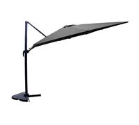 CONCEPT USINE | Parasol Déporté Rectangulaire Inclinable 3x4 m Cesare Gris Rotatif 360° | Manivelle Anti-Retour | jardin & Terrasse | Armature Alu Baleines & Pieds Acier | 100% Polyester | Imperméable