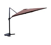 CESARE - Parasol rectangulaire 3x4 déporté rotatif marron en aluminium