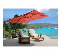 Concept Usine Parasol déporté Cesare rectangulaire 3 x 4 m terracotta rotatif à 360°