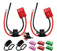 CESFONJER Connexion Rapide pour treuil avec fusible, connecteur Power 50 A, câbles de Batterie 10 AWG 30 cm, connecteurs Rapides Rouges pour Transfert de Puissance par Batterie (Lot de 2)