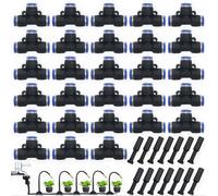 CESFONJER Ensemble d'accessoires pneumatiques 42 pièces, kit de connecteurs enfichables comprenant des raccords rapides en T, des bouchons d'étranglement, adapté aux outils pneumatiques de 8 mm