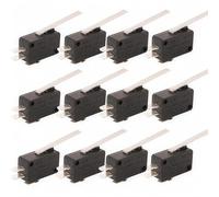 CESFONJER Lot de 12 micro-interrupteurs de fin de course | Micro-interrupteur à levier à charnière momentanée AC 5 A 125 250 V SPDT 3 broches - Noir