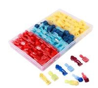 CESFONJER T Tap Connecteurs électriques | Assortiment de connecteurs sans soudure | Bornes de fil électrique à épissure rapide | Jaune 25 paires, bleu 30 paires, rouge 30 paires