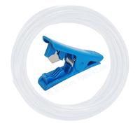 CESFONJER Tuyau d'arrosage pour pelouse, PE laiteux, diamètre extérieur 8 mm x diamètre intérieur 5 mm, avec coupe-tube bleu pour système d'arrosage goutte-à-goutte (10 m)