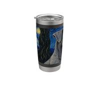 Cesky Terrier Chien Van Gogh Nuit étoilée Gobelet isotherme en acier inoxydable double paroi