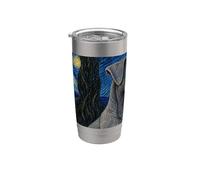 Cesky Terrier Chien Van Gogh Nuit étoilée Gobelet isotherme en acier inoxydable double paroi