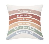 C'est Normal de Ne Pas Tout Savoir Faire des erreurs Être soi-même Avoir des Jours Difficiles Housse de Coussin Arc-en-Ciel pour Enfants Adolescents Adultes Cadeau d'inspiration(C'est Normal de)