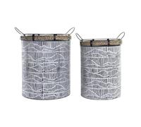 CESTA SET 2 HIERRO CUERDA 52X42X58 BLANCO