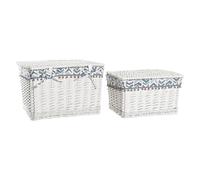 CESTA SET 2 MIMBRE POLIESTER 45X35X30 BLANCO