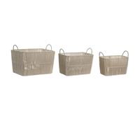 CESTA SET 3 ALGODON METAL 39X29X31 BEIGE