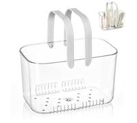 Cesto per Doccia Clear, Grande Capacità Cesto Plastica Maniglia Multifunzione, Contenitore Portatile, Organisateur Stockage Douche, Organizer Interno Bagno Con Drenaggio Accessorio per Cura Bagno