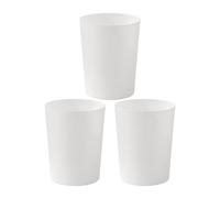 Cetomo 7.2L*3 Corbeille à Papiers, Poubelle en Plastique, Poubelles pour Chambre, Boîte à Ordures Ouverte et Ronde pour Les Cuisines et Les Pièces, Empilable, Mat, Givré, PP, Blanc,7.2L(3 pièces)