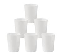 Cetomo 7.2L*6 Corbeille à Papiers, Poubelle en Plastique, Poubelles pour Chambre, Boîte à Ordures Ouverte et Ronde pour Les Cuisines et Les Pièces, Empilable, Mat, Givré, PP, Blanc,7.2L(6 pièces)