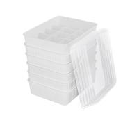Cetomo Boîte de rangement en plastique à 15 compartiments pour lingerie et chaussettes avec couvercle, organisateur de chaussettes, organisateur de tiroir empilable, avec séparateurs, panier de