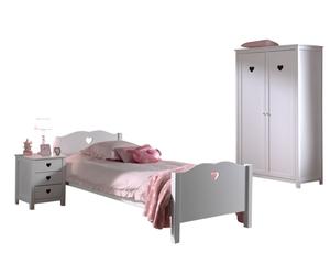Cette combinaison Amori se compose des éléments suivants : amori lit 90x200cm * et un sommier à lattes 13l et un amori nako * et une armoire amori 2 tur *
