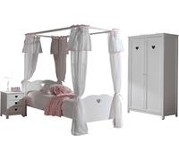 Cette combinaison amori se compose des éléments suivants : amori lit à baldaquin * et un sommier à lattes 13l et un amori nako * et une armoire amori 2 tur * et un amori bedtextil