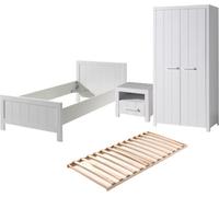 Cette combinaison Erik comprend les éléments suivants : lit Erik 90 x 200 cm *, sommier à lattes 13 l, Erik Nako * et armoire Erik 2 portes *.