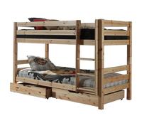 Cette combinaison PINO est composée des éléments suivants : pino lit superposé h140cm nature et un pino 2 tiroirs nature