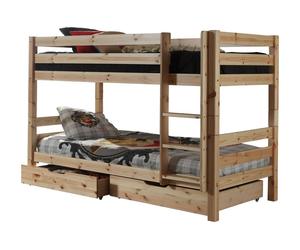 Cette combinaison PINO est composée des éléments suivants : pino lit superposé h140cm nature et un pino 2 tiroirs nature