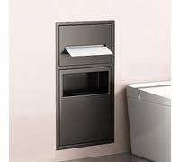 Cette étagère Murale de Douche en Acier Inoxydable est dotée d'un Porte-Papier Toilette intégré et d'un Support pour Poubelle, idéal pour la Salle de Bain, la Cuisine, Le Salon, Les hôtels e