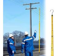 Cette Perche de Mesure, réglable et isolée à l'époxy, est Un Outil de Mesure de Distance Durable avec Crochet, idéal pour Les monteurs de Lignes et Les travaux sur Les Lignes électriques sou