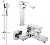 Cetus DQ45 Ensemble de mitigeurs de lavabo et de baignoire avec accessoires, chrome (744313DQ45-00)