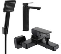 Cetus R45 Mélangeur lavabo et baignoire avec accessoires, noir (744313R45-70)