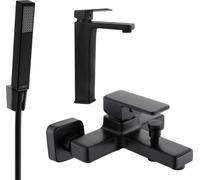 Cetus R77 Mélangeur lavabo et baignoire avec accessoires, noir (744313R77-70)