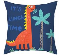 CEVAN Tissu Polyester Housse Coussin Lit Taie d'oreiller Imperméable Extérieur Dessin Animé Mignon Dinosaure Housse De Coussin Satin Taie d'oreiller Carrée 40x40cm, 1Pcs