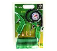 CEVIK PRO CA-CK220 - Kit d'Accessoires pour Compresseur 6 Pièces - Comprend Pistolet de Soufflage et Gonfleur de Pneus - Raccord Universel - Spirale 5m et 3 Buses - Idéal pour Nettoyage et Gonflage