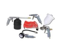 CEVIK PRO CA-CK3300/B - Kit d'Accessoires pour Compresseur 5 Pièces - Comprend Pistolets de Peinture, Soufflage, Pulvérisation et Gonflage - Raccord Universel - Spirale 5m