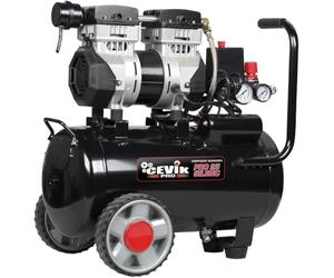 CEVIK PRO - CA-PRO25SILENC - Compresseur d’Air Silencieux - 59 dB - 25L - 1.5HP - Max 8 Bar - 150 l/min - Sans Huile - Deux Sorties d’Air - Compact Portable - Compresseur Peinture Outils Pneumatiques