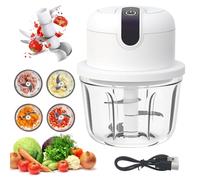 CEWROM Hachoir de cuisine électrique, 350 ml, hachoir à oignons, hachoir électrique, hachoir à légumes, multihachoir électrique, chargement USB, hachoir automatique pour viande, oignons, ail