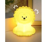 Cexovo Veilleuse Bébé,Enfant Lion Lampe,9 Couleurs LED Veilleuse,Veilleuses Enfant Rechargeable,Tactile Lumiere Dimmable,Silicone Lampe de Chevet pour Enfants Adulte Chambre Décoration Nouveau né