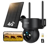 CEYOMUR 4G LTE Caméra de Chasse PTZ 360° 2K avec Batterie 7800mAh Solaire | Vision Nocturne Infrarouge 940nm sans Lueur, Surveillance Extérieure, Connexion Téléphone APP, Étanche IP66