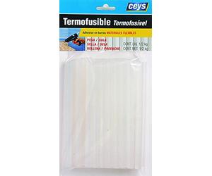 ceys 507012 Pistolet silicone translucide pour travaux manuels barres silicone 180 mm-1/2 kg Blanc