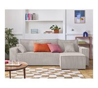 Bestmobilier - canapé d'angle réversible Cezanne 4 places convertible avec coffre velours Beige