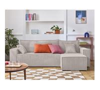 Bestmobilier Cezanne - canapé d'angle réversible - 4 Places - Convertible avec Coffre - en Velours côtelé