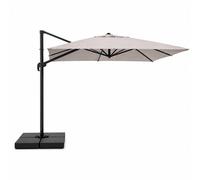Cezir - Parasol Rectangulaire 3x4 Déporté Rotatif Gris En Aluminium