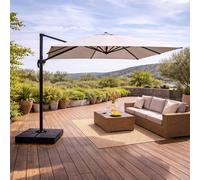Concept Usine Parasol Cezir rectangulaire 3x4 déporté rotatif gris en aluminium