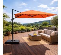 Concept Usine - Parasol rectangulaire Cezir 3x4 déporté rotatif Terracotta en aluminium