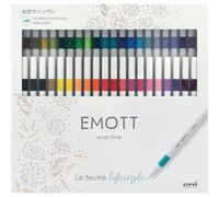 [CF PEMSY/40 001] Uni-Ball Coffret de 40 feutres pointe fine Emott Couleurs a...