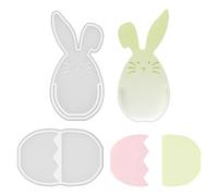 CFEWV Lot de 4 Moules en Silicone pour Lapin de Pâques 3D, Kit Complet de Décoration pour Créer Bougies en Cire, Figurines en Plâtre et Artisanat DIY, Idée Cadeau Créative pour Toute la Famille