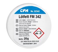 CFH FM 342 Graisse à souder - Flux pour brasage tendre du cuivre et des alliages de cuivre, pour l'installation de tuyaux en cuivre, plomberie et construction de refroidissement, pâteux, à base de