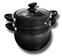 Cflagrant® Couscoussier/Cuit Vapeur Tous Feux Dont Induction Façon Pierre avec Joint D'étanchéité Silicone Cuisson sans Matière Grasse (6 litres 4/6 Personnes)