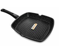 Cflagrant® Poêle à Griller 28cm Façon Pierre Manche Amovible Tous Feux dont Induction sans PFOA Cuisson sans Matière Grasse Revêtement Anti-adhérent Greblon C3 de Technologie Allemande
