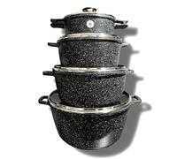 Cflagrant® Set/Lot de 4 Faitouts 20, 24, 28 et 32cm Revêtement Greblon C3 de technologie Allemande tous feux dont Induction sans PFOA