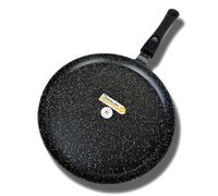 Cflagrant® Très Grande Poêle à Crêpes 32cm Crêpière Façon Pierre Tous Feux Dont Induction Sans PFOA Cuisson Sans Matière Grasse Revêtement en Greblon C3 de Technologie Allemande (32cm)