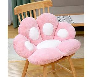 CFMZ Coussin pour Fauteuil Suspendu Oeuf Exterieur Jardin, Rond éPaissi Coussin pour Fauteuil Suspendu Hamac, Interieur Velours Coussin de Chaise, Confortables Blanc Rose